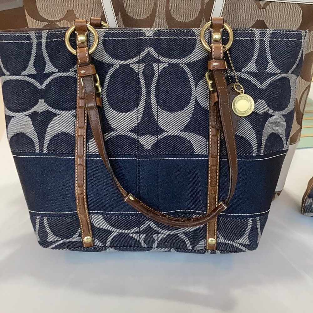 Coach denim tote!